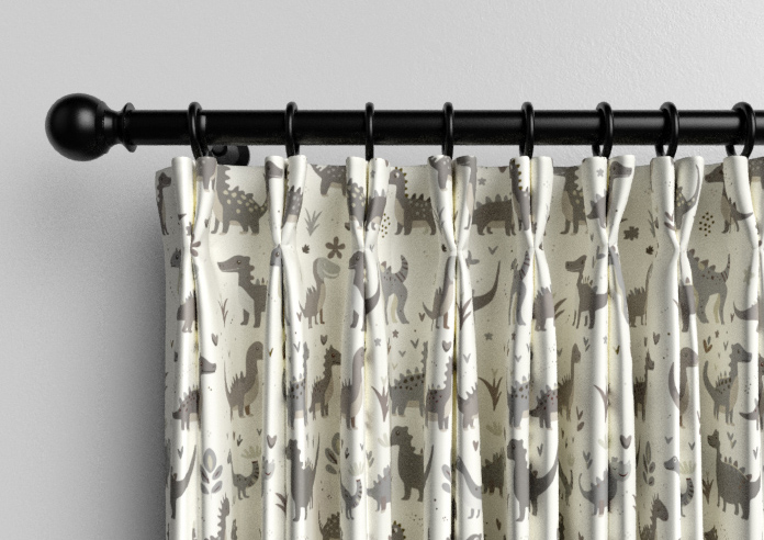 Dino Land, Fossil Grey - Made to Measure Curtains - Image 10